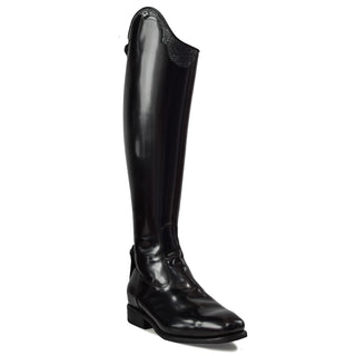 De Niro S3601 Brushed Black Riding Boots with Codone Pioggia Grigio Top