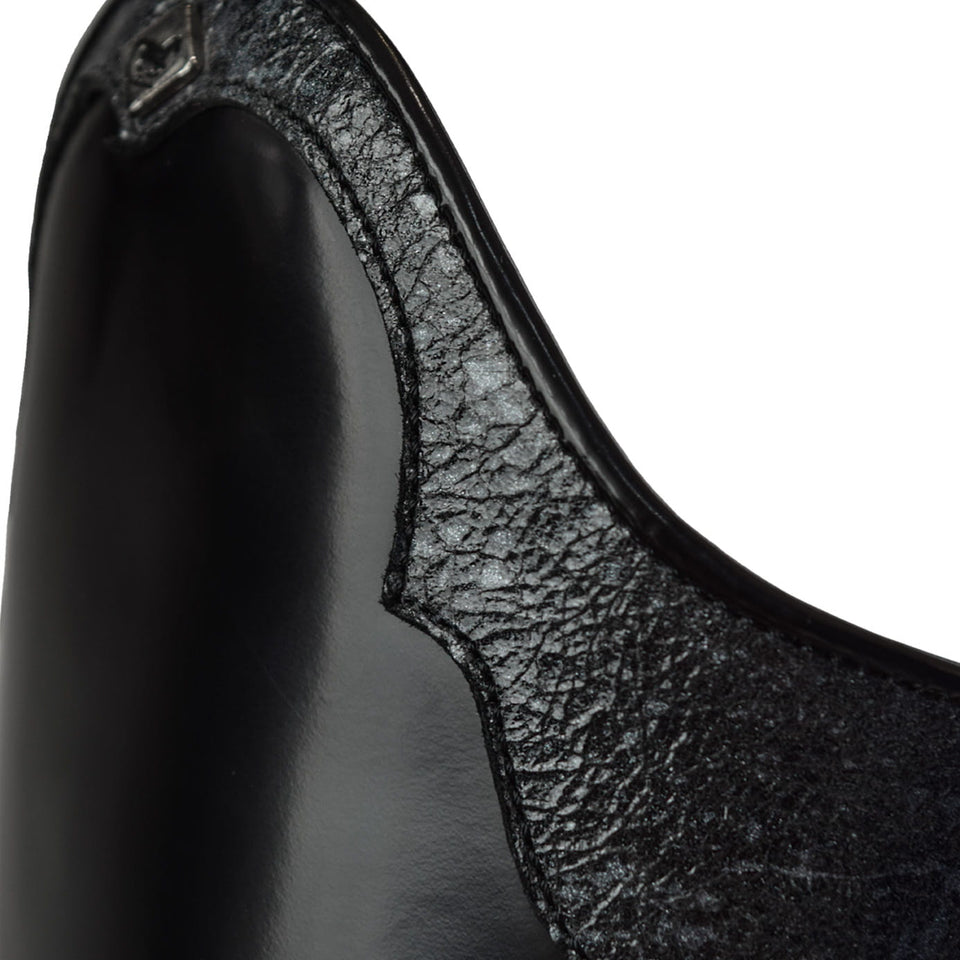 De Niro S3601 Brushed Black Riding Boots with Codone Pioggia Grigio Top