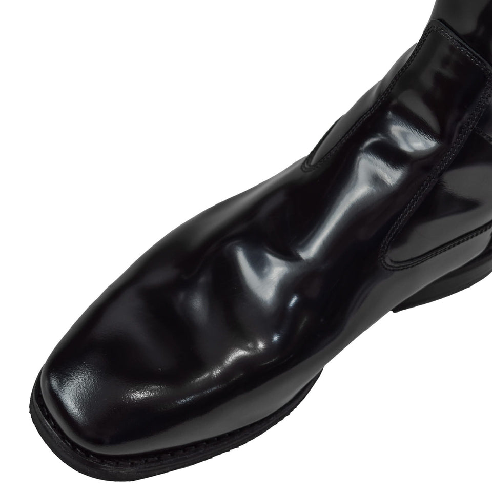 De Niro S3601 Brushed Black Riding Boots with Codone Pioggia Grigio Top