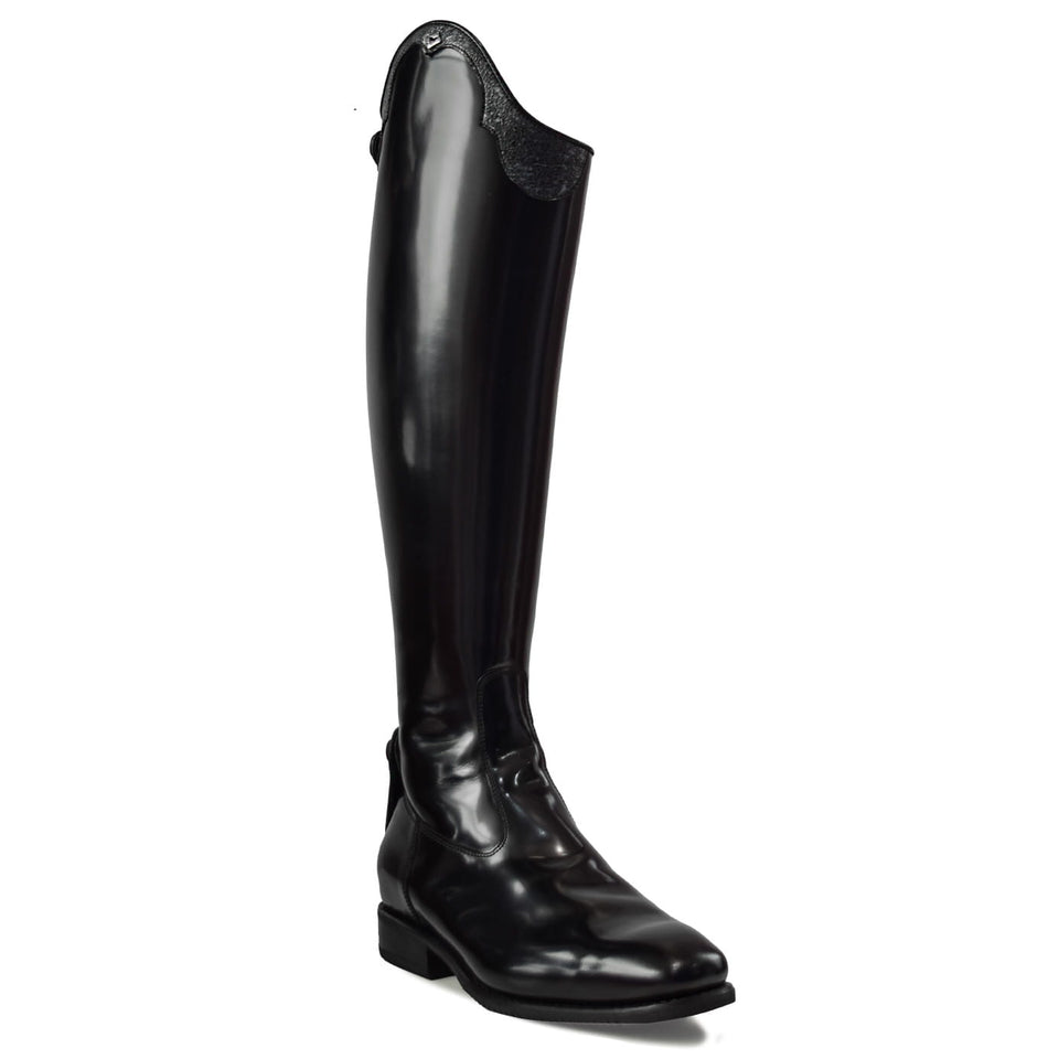 De Niro S3601 Brushed Black Riding Boots with Codone Pioggia Grigio Top