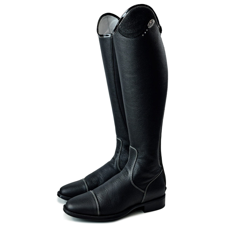 De Niro Salentino Riding Boots with Black Glitter Top
