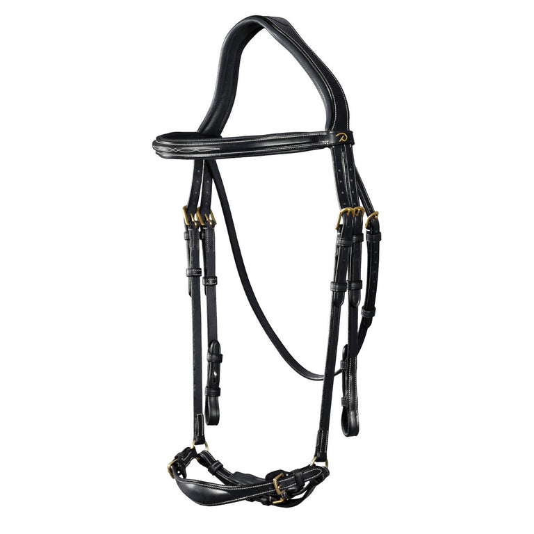 Dy'on D Collection Adjustable Drop Noseband Bridle - Black