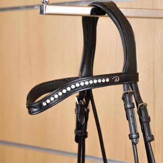 Dy'on New English Half Swarovski Browband - Black