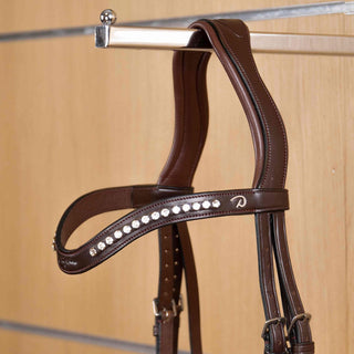 Dy'on New English Half Swarovski Browband - Brown