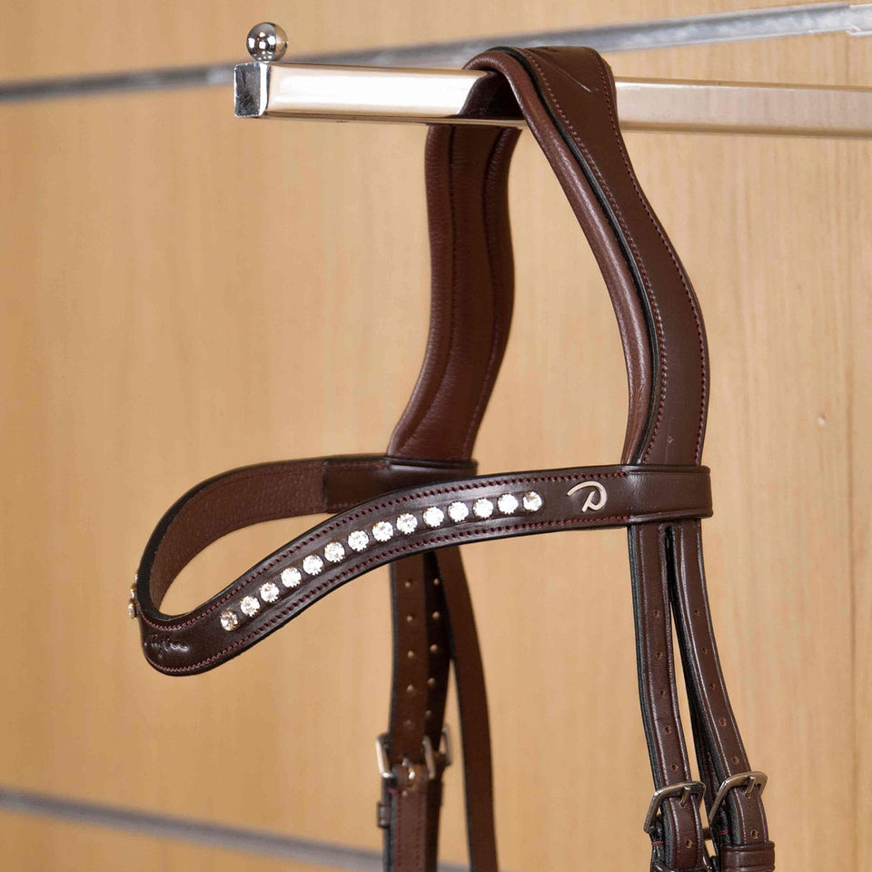 Dy'on New English Half Swarovski Browband - Brown