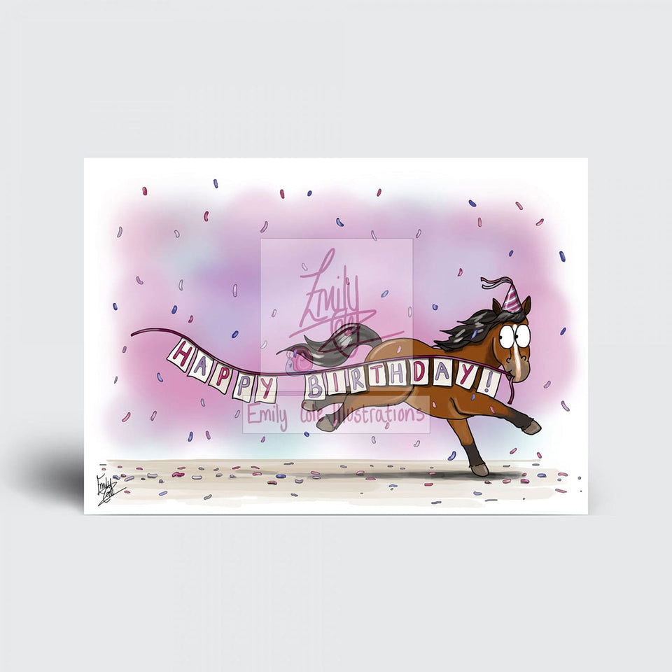 Emily Cole Pony Happy Birthday Card - Bright Bay
