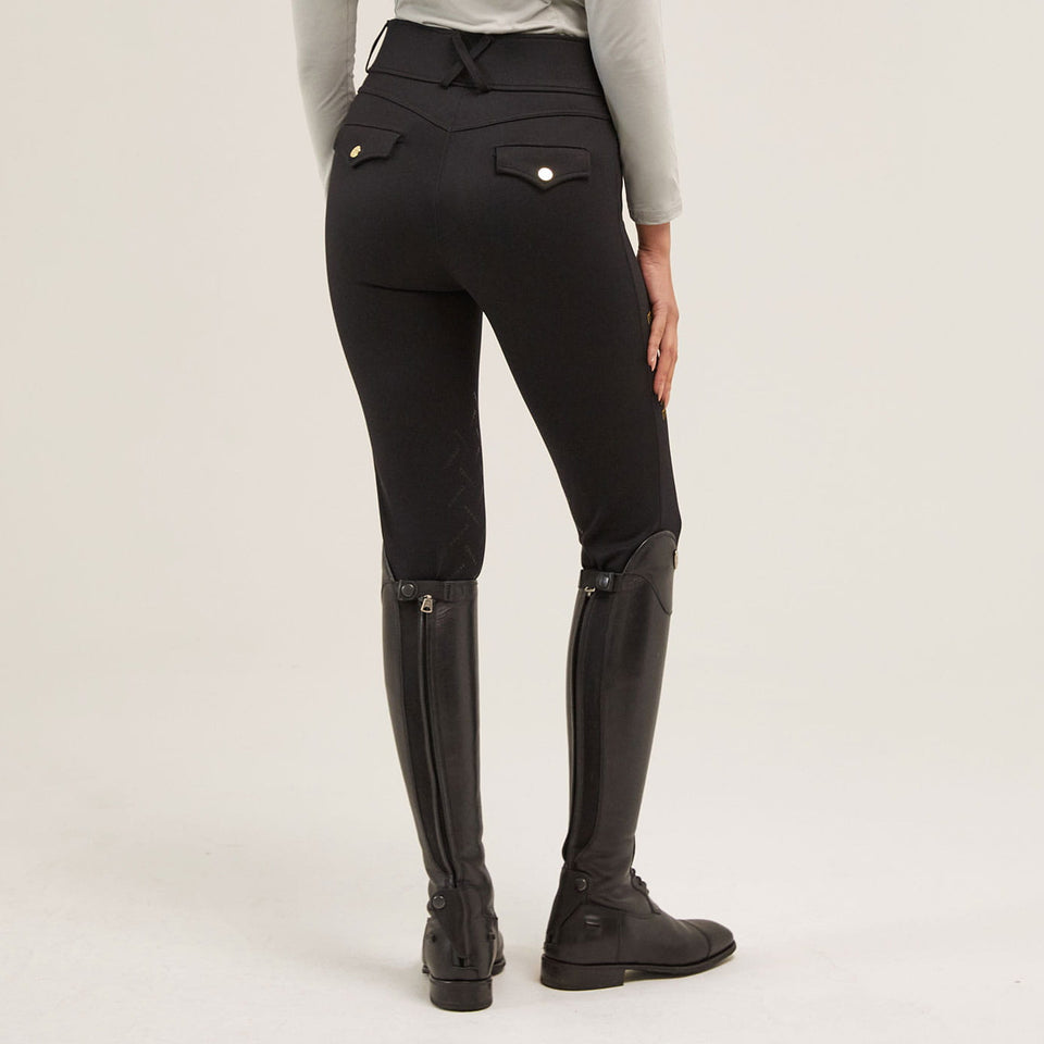 Equidae London Penelope High Rise Knee Grip Breeches - Black