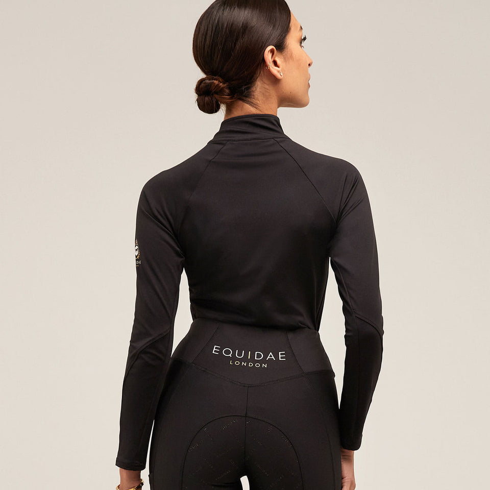 Equidae London Sarah Long Sleeve Side Zip Base Layer - Black