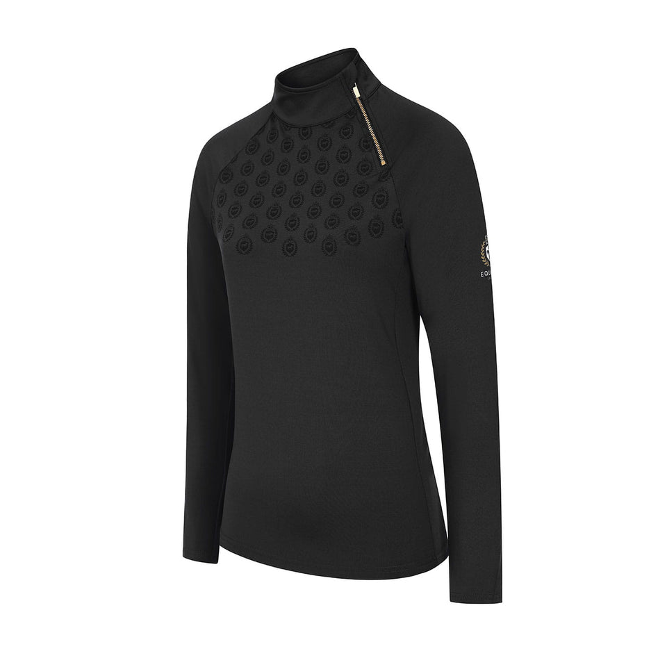 Equidae London Sarah Long Sleeve Side Zip Base Layer - Black