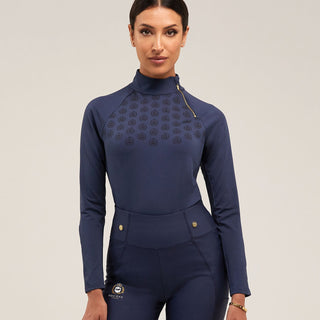 Equidae London Sarah Long Sleeve Side Zip Base Layer - Navy