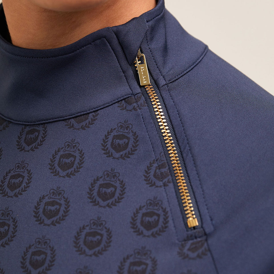 Equidae London Sarah Long Sleeve Side Zip Base Layer - Navy
