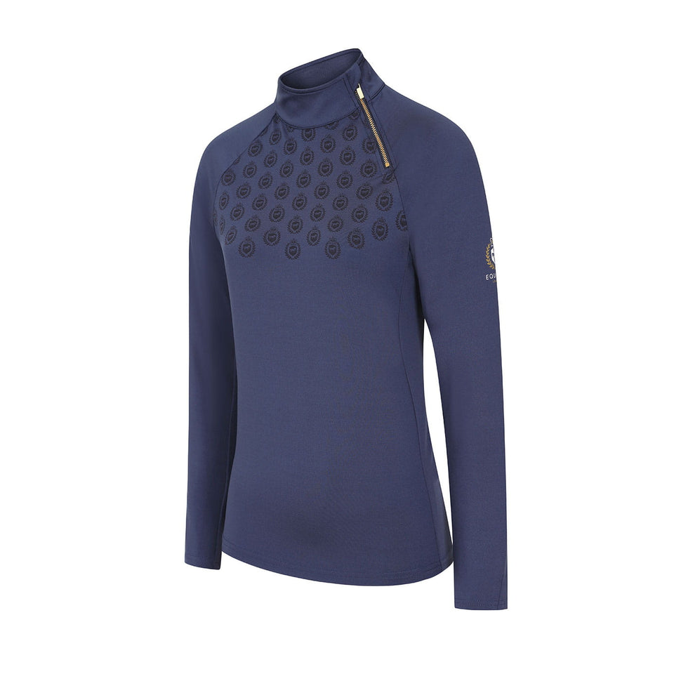 Equidae London Sarah Long Sleeve Side Zip Base Layer - Navy