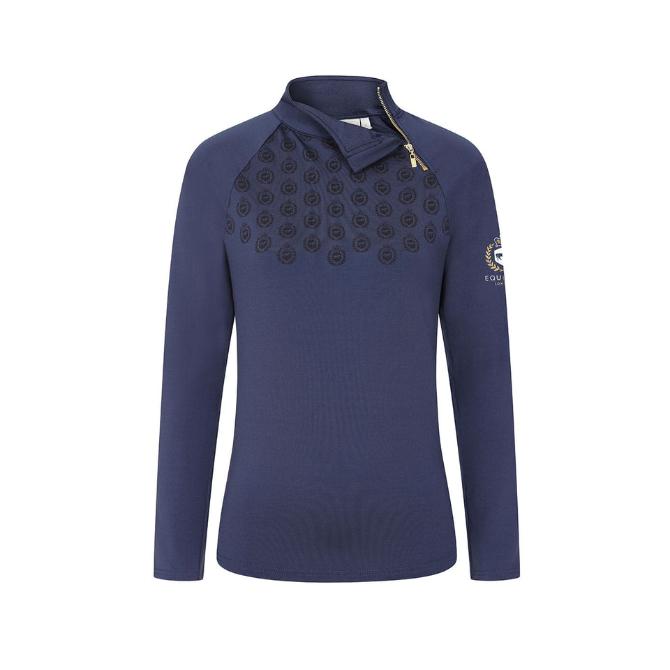Equidae London Sarah Long Sleeve Side Zip Base Layer - Navy