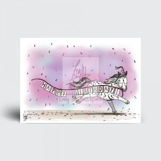 Emily Cole Pony Happy Birthday Card - Spotted