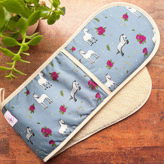 Emily Cole Grey Horse Oven Gloves