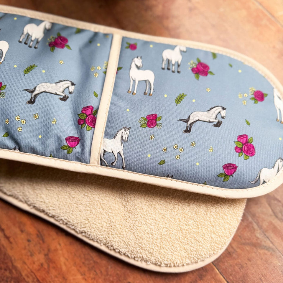 Emily Cole Grey Horse Oven Gloves