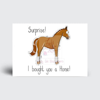 Emily Cole 'Surprise Horse' Greetings Card