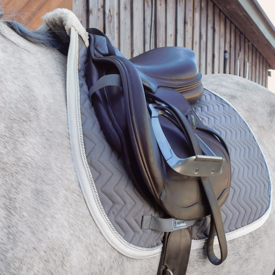 Equiport Chevron Jumping Saddle Cloth - Mid Grey