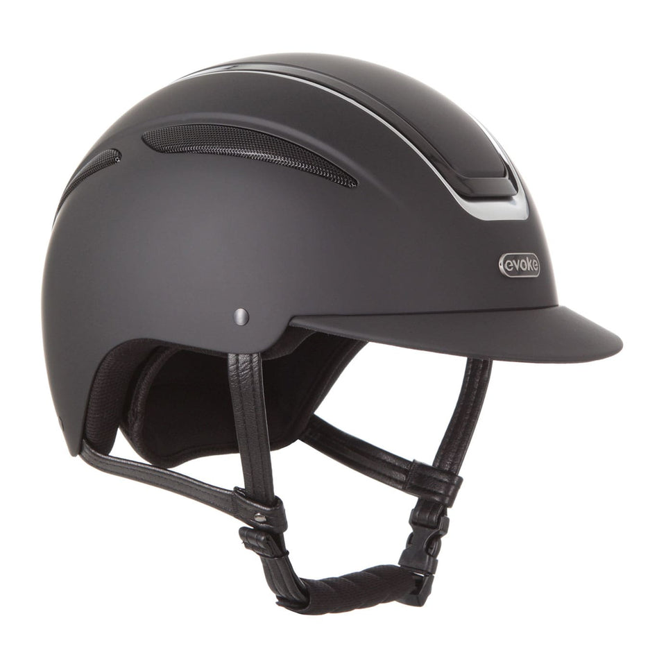 Evoke Callisto Classic Peak Riding Hat - Black/Silver