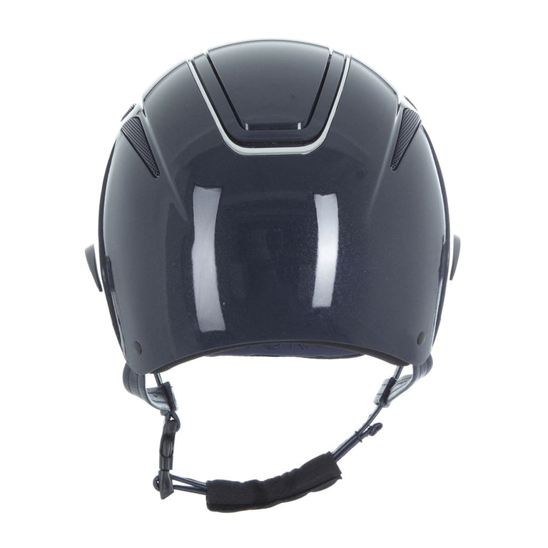 Evoke Callisto Wide Peak Riding Hat - Navy Metallic/Chrome