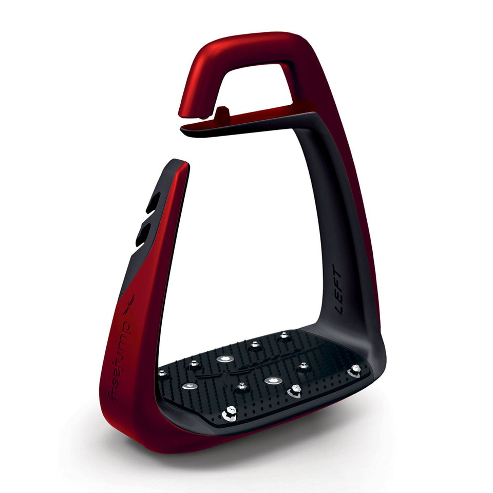 Freejump Soft'Up Classic Stirrups - Black/Pearl Red
