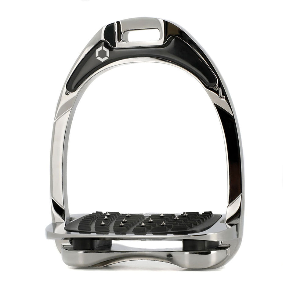 Flex-On Aluminium Inclined Ultra Grip Stirrups - Silver/Black