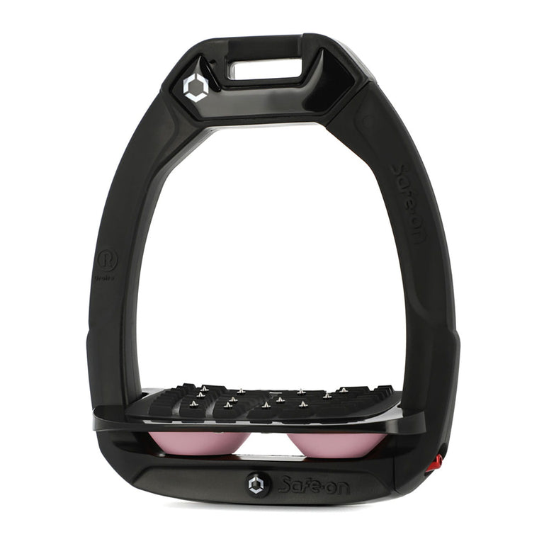 Flex-On Safe-On Stirrups - Black/Pink