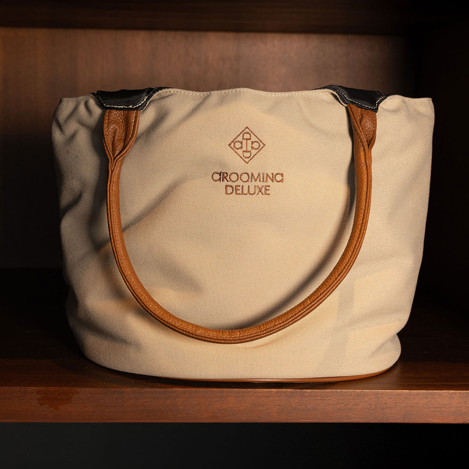 Grooming Deluxe Canvas Grooming Bag - Beige