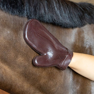 Grooming Deluxe Rubber Grooming Glove - Brown