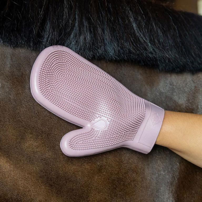 Grooming Deluxe Rubber Grooming Glove - Old Rose