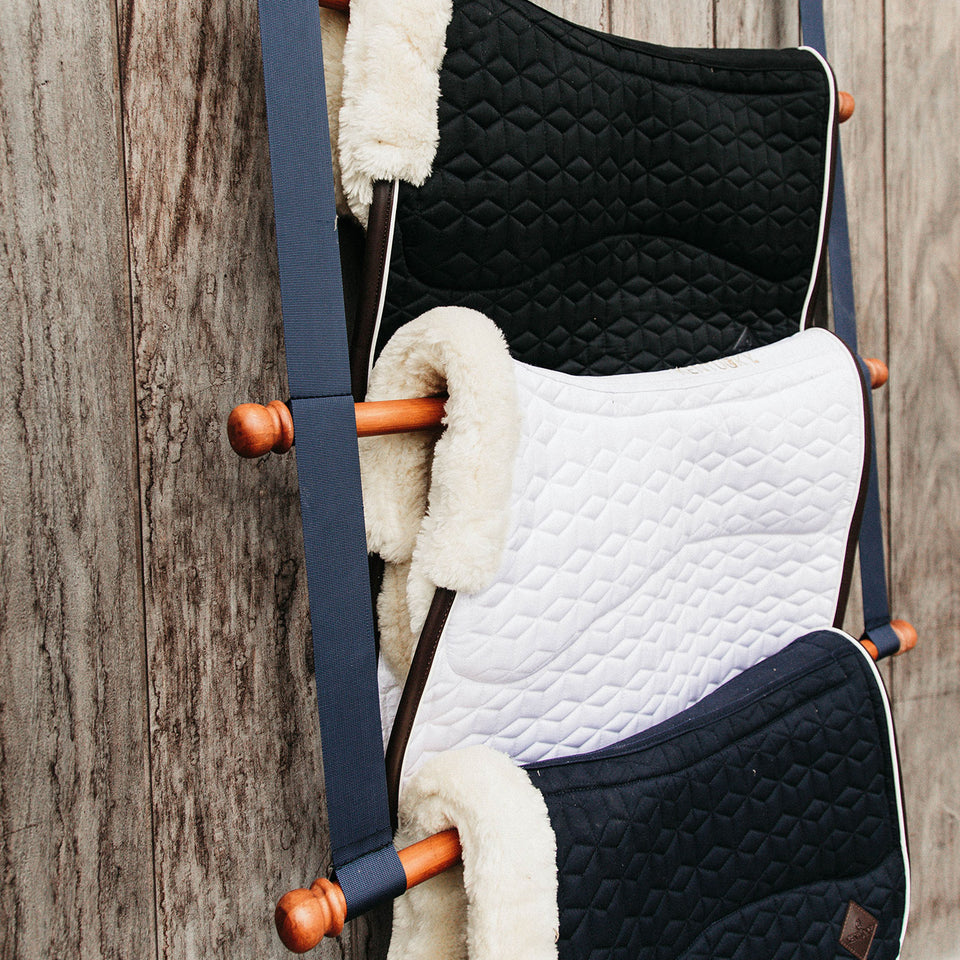Grooming Deluxe Saddle Pad Holder Luxe - Navy