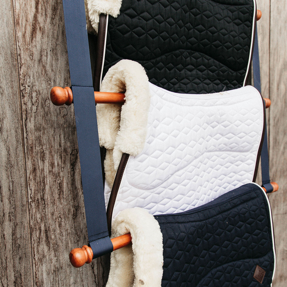Grooming Deluxe Saddle Pad Holder Luxe - Navy