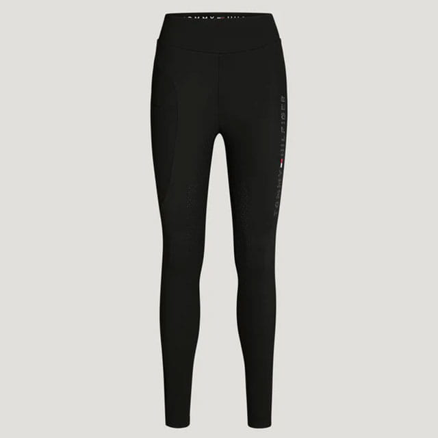 Tommy Hilfiger Elmira Rhinestone Full Grip Leggings - Black