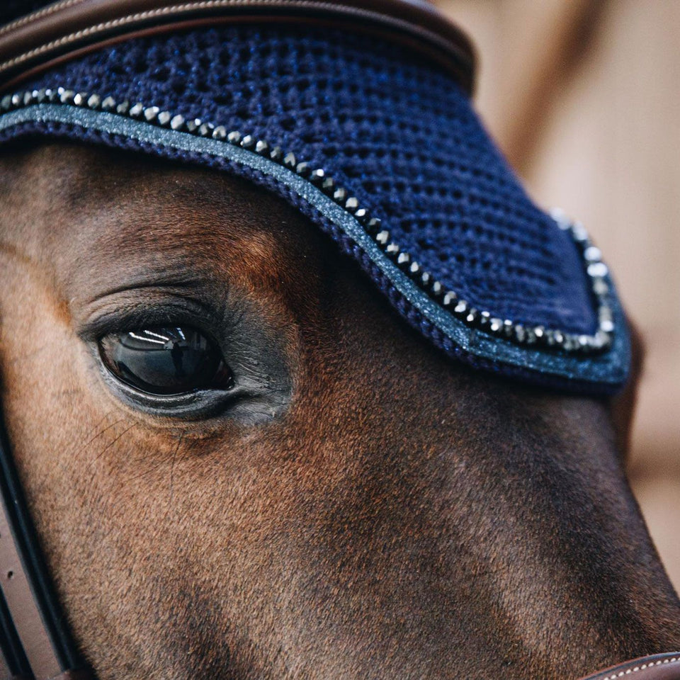 Kentucky Horsewear Wellington Glitter Band Fly Veil - Dark Navy