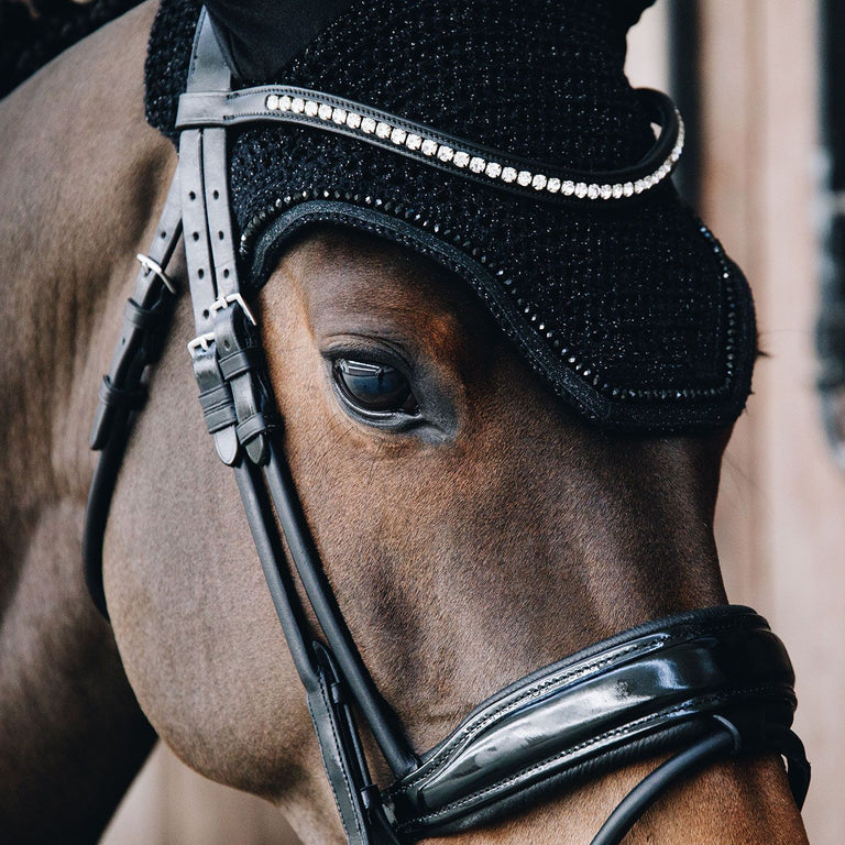 Kentucky Horsewear Wellington Glitter Band Fly Veil - Black