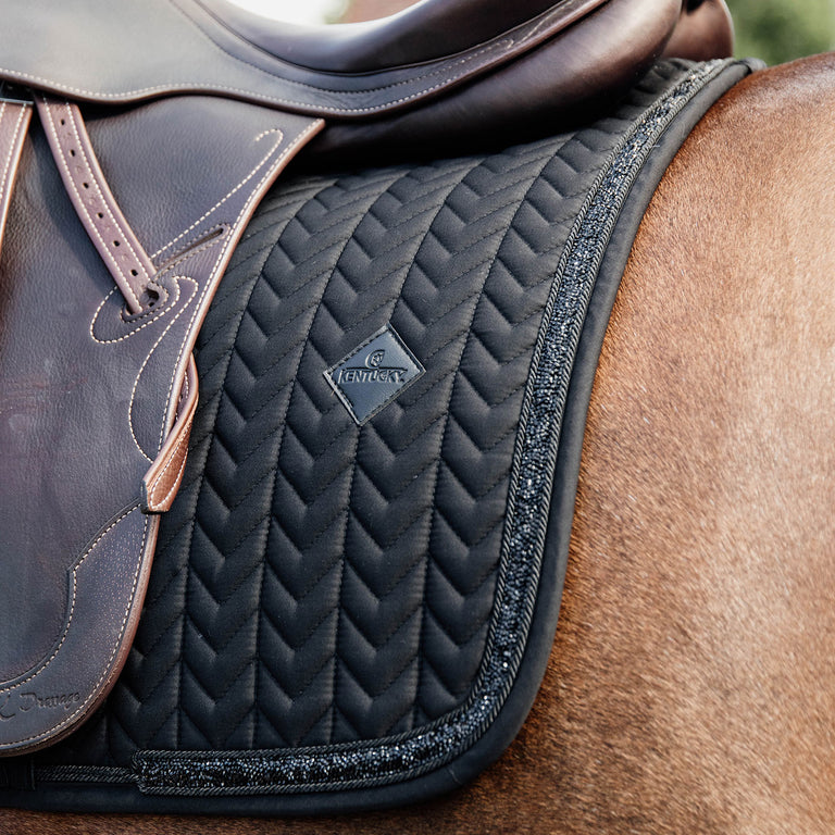 Kentucky Horsewear Glitter and Stone Dressage Saddle Cloth - Black