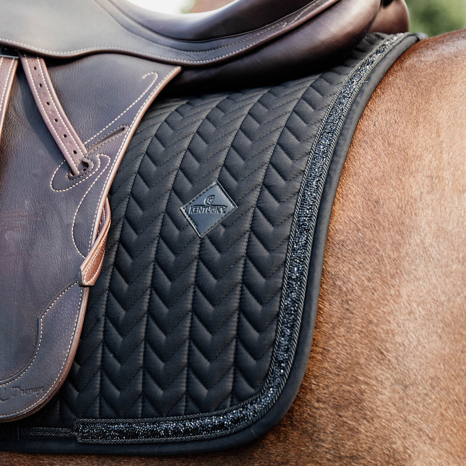 Kentucky Horsewear Glitter and Stone Dressage Saddle Cloth - Black