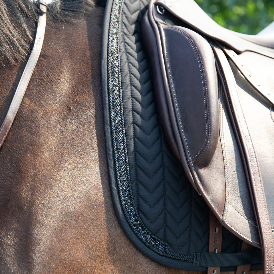 Kentucky Horsewear Glitter and Stone Dressage Saddle Cloth - Black