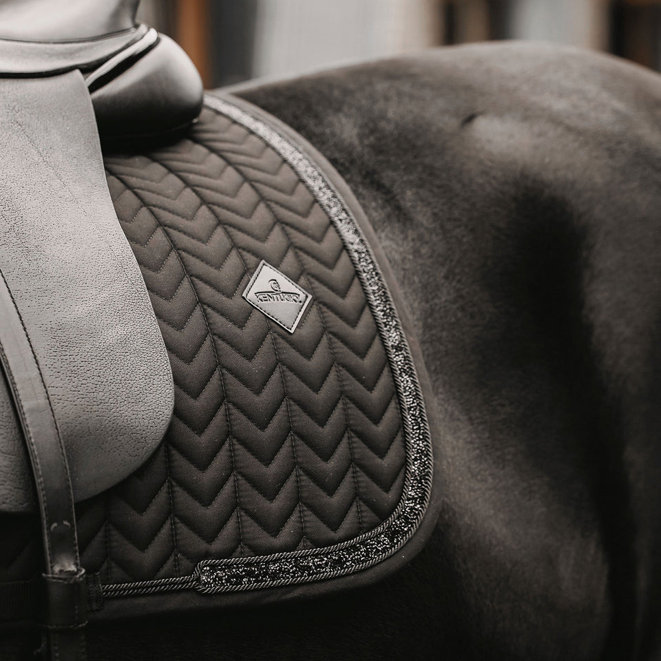 Kentucky Horsewear Glitter and Stone Dressage Saddle Cloth - Black