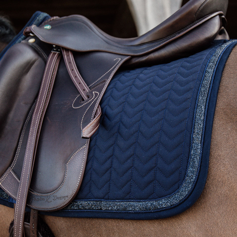 Kentucky Horsewear Glitter and Stone Dressage Saddle Cloth - Navy