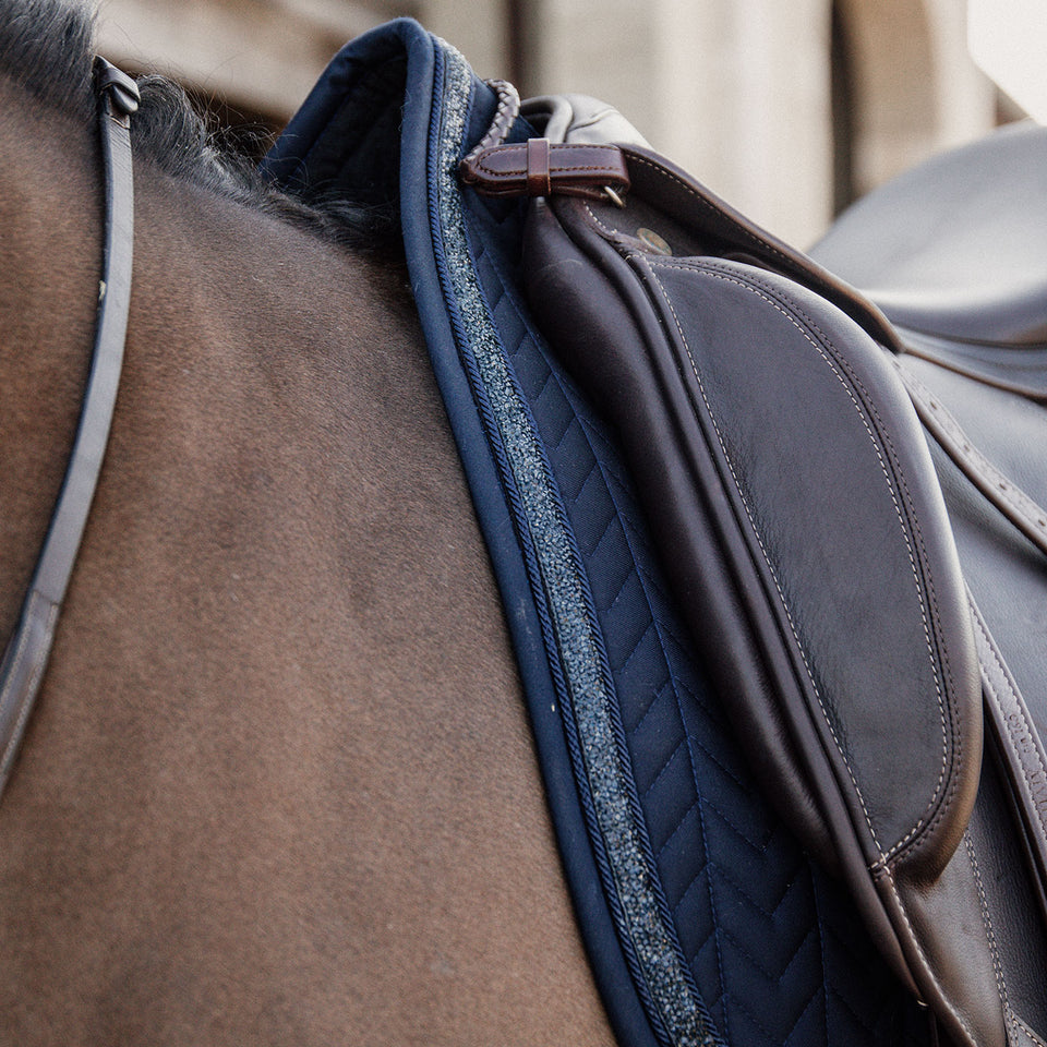 Kentucky Horsewear Glitter and Stone Dressage Saddle Cloth - Navy