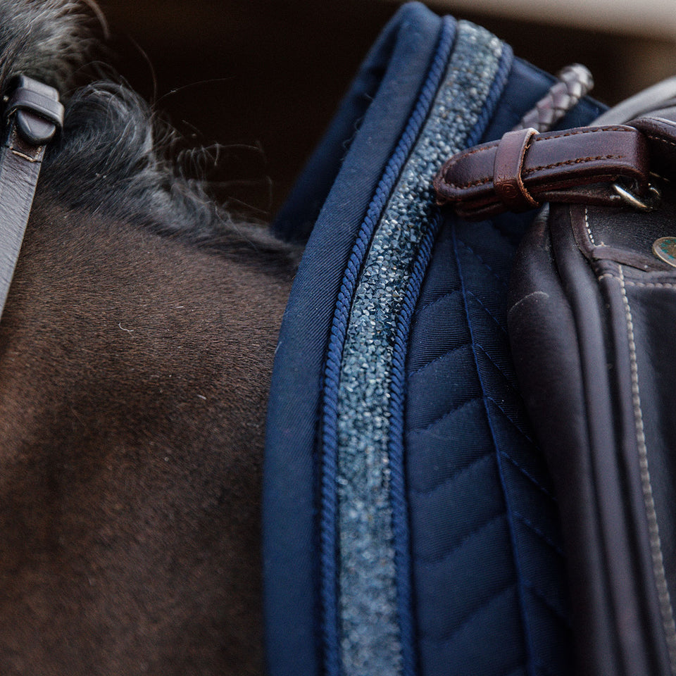 Kentucky Horsewear Glitter and Stone Dressage Saddle Cloth - Navy