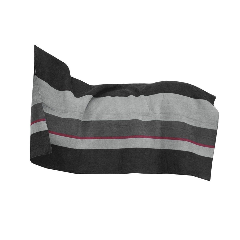 Kentucky Horsewear Heavy Fleece Square Blanket - Stripes Black/Grey