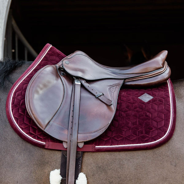 【COSYHARU】Boudry Velvet Padding Kentucky Horsewear Velvet Jumping Saddle Cloth - Bordeaux