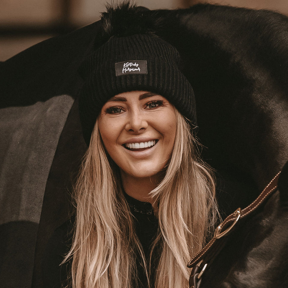 Kentucky Horsewear Pompom Beanie Hat - Black