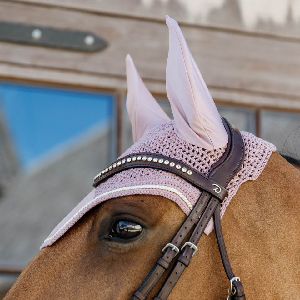 Kentucky Horsewear Wellington Velvet Fly Veil - Old Rose