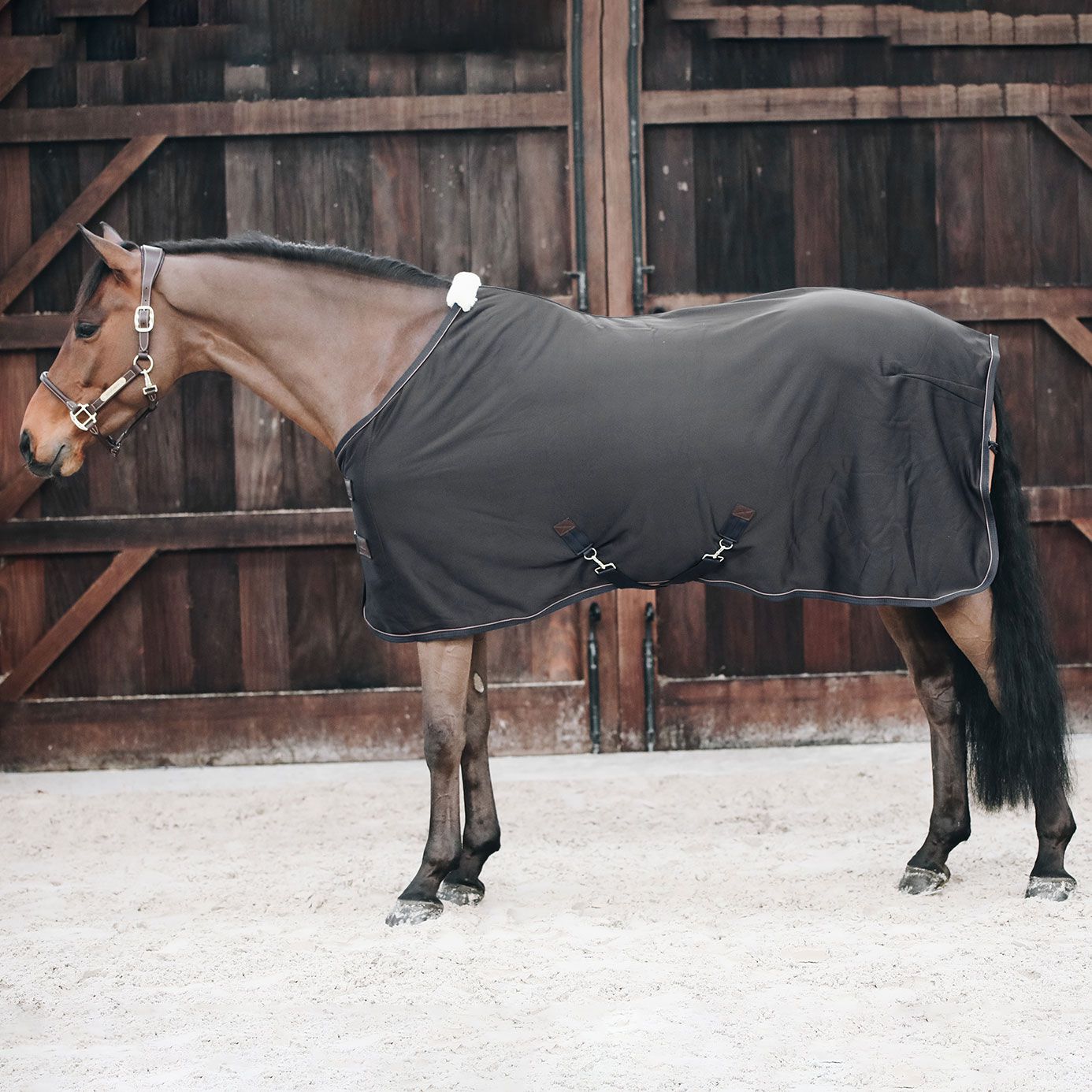 Horse Fleece Cooler Blanket - Moisture Wicking Exercise & Bath Dryer For Horses, 81 Inch