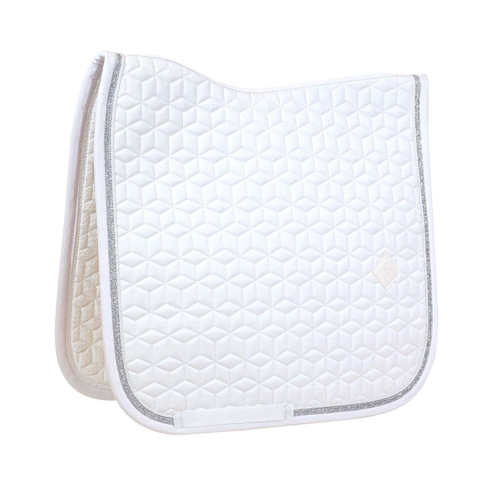 Kentucky Horsewear Glitter Rope Dressage Saddle Cloth - White/White