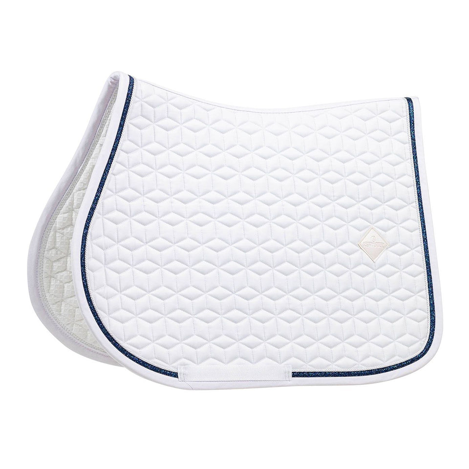 Kentucky Horsewear Glitter Rope Jumping Saddle Cloth - White/Navy