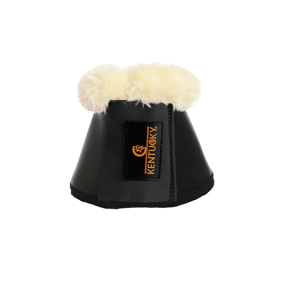 Kentucky Horsewear Sheepskin Leather Overreach Boots - Black